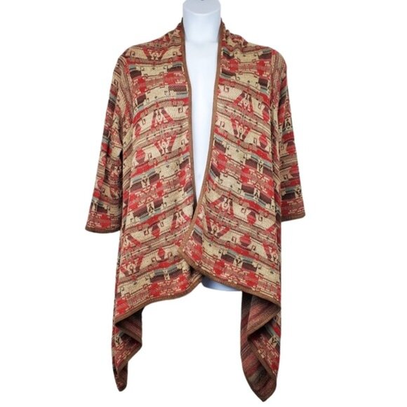 Lauren Ralph Lauren Women Southwestern Open Front Knit Cardigan Sweater Size OS - Picture 1 of 7